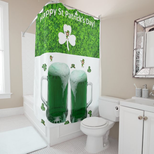 Saint Patrick's Day Shower Curtain Beer (In Situ)