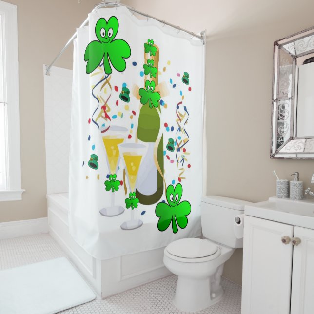 Saint Patrick's Day Shower Curtain Clover Wine (In Situ)
