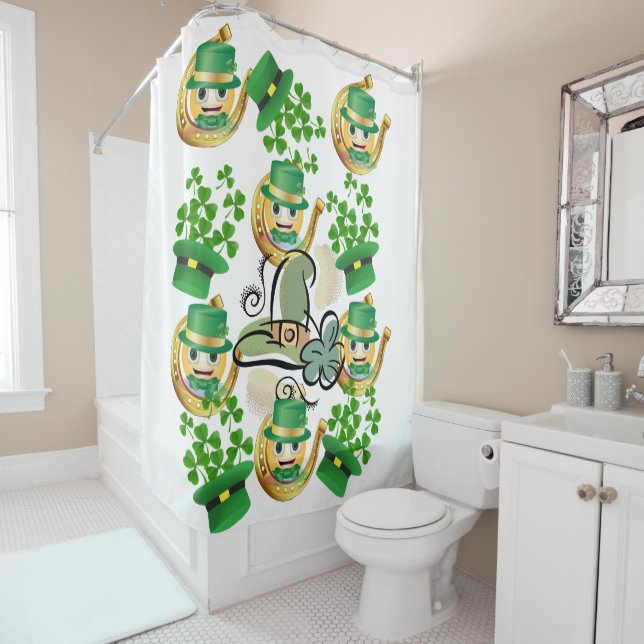 Saint Patrick's Day Shower Curtain Horseshoe (In Situ)