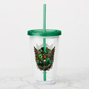 Saint Patrick's Day steampunk clover Acrylic Tumbler