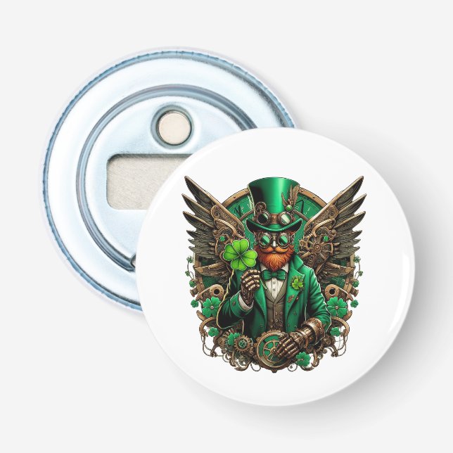 Saint Patrick's Day steampunk clover Bottle Opener (Front)