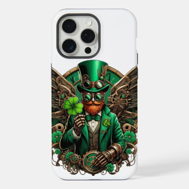 Saint Patrick's Day steampunk clover iPhone Case (Back)