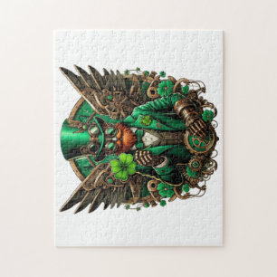 Saint Patrick's Day steampunk clover Jigsaw Puzzle