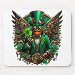 Saint Patrick's Day steampunk clover Mouse Mat