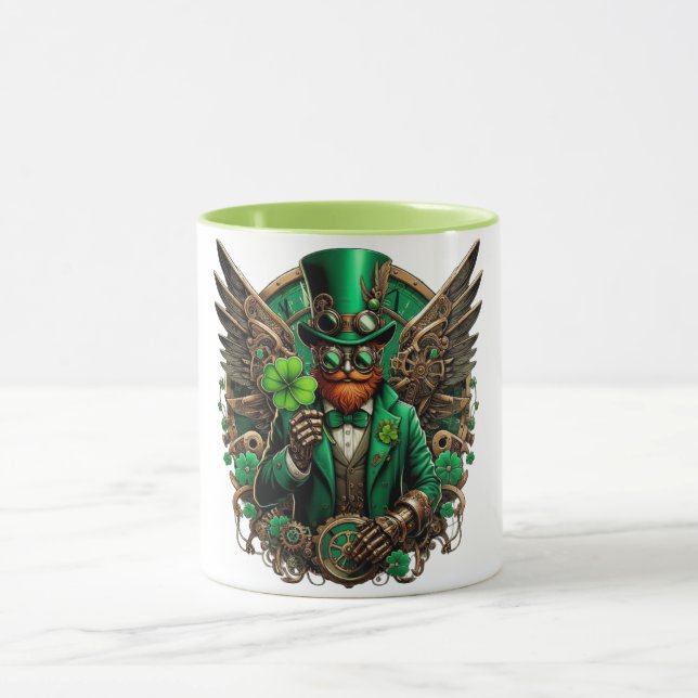 Saint Patrick's Day steampunk clover Mug (Center)