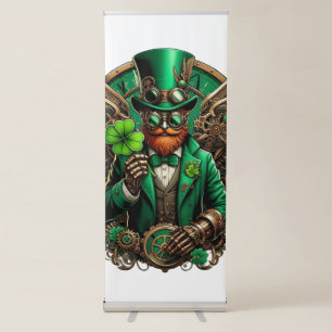 Saint Patrick's Day steampunk clover Retractable Banner