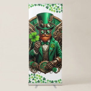 Saint Patrick's Day steampunk clover Retractable Banner
