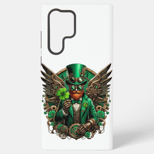 Saint Patrick's Day steampunk clover Samsung Galaxy S22 Ultra Case (Back)