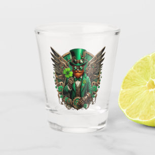 Saint Patrick's Day steampunk clover Shot Glass