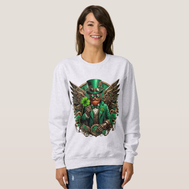Saint Patrick's Day steampunk clover Sweatshirt (Front Full)