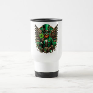 Saint Patrick's Day steampunk clover Travel Mug
