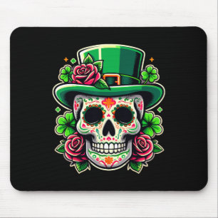 Saint Patricks Day Sugar Skull La Catrina St Peddy Mouse Mat