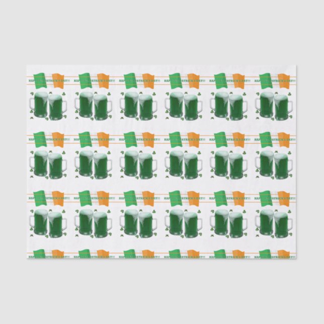 Saint Patrick's Day Tissue Paper Beer (Front)