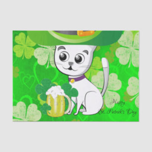 Saint Patrick's Day Tissue Paper Cat Beer