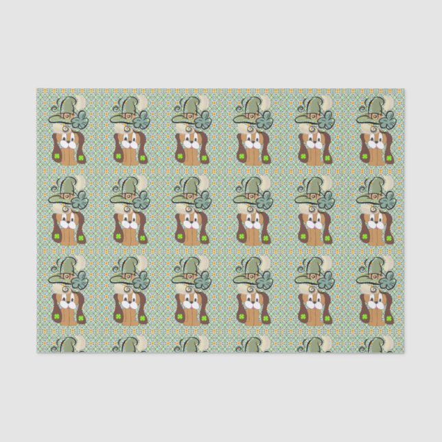 Saint Patrick's Day Tissue Paper Dog (Front)