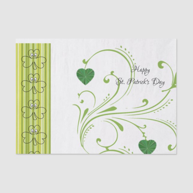 Saint Patrick's Day Tissue Paper Shamrock Floral (Front)