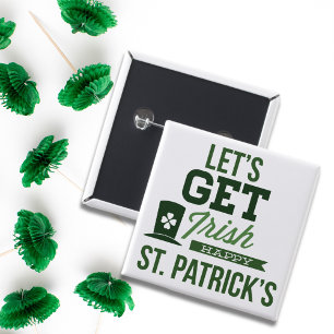 Saint Patricks Day Typography 15 Cm Square Badge