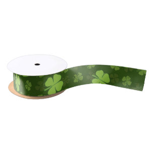 SAINT PATRICKS FOUR LEAF CLOVER SATIN RIBBON