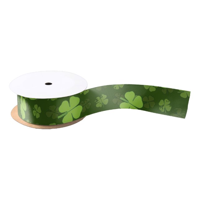 SAINT PATRICKS FOUR LEAF CLOVER SATIN RIBBON (Spool)