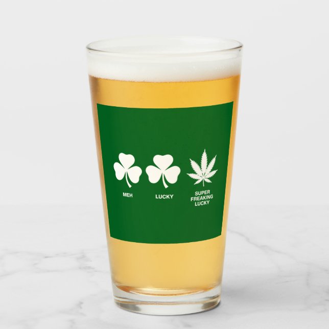 Saint Patricks Funny Party for Guys  Glass (Front Filled)