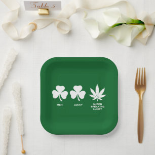 Saint Patricks Funny Party for Guys Paper Plate
