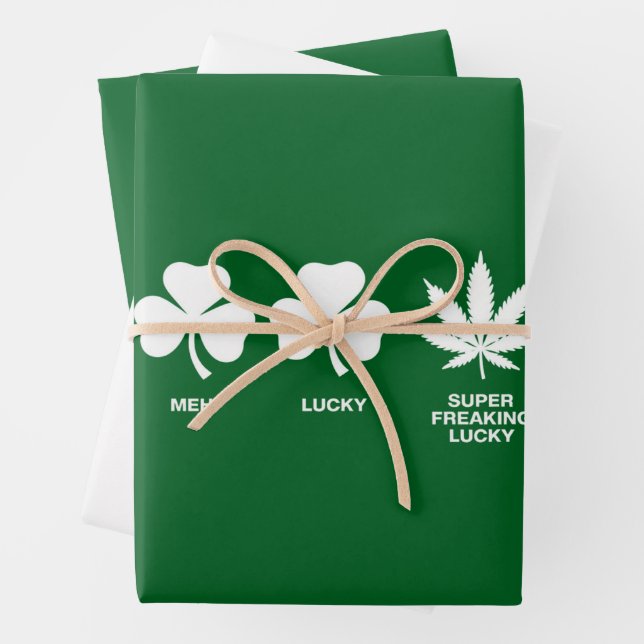 Saint Patricks Funny Party for Guys  Wrapping Paper Sheet (In situ)