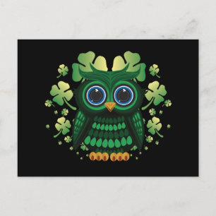 Saint Patrick's Owl Postcard