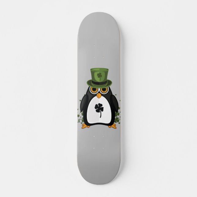 Saint Patrick's Penguin Skateboard (Front)