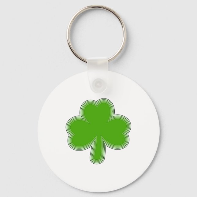 Saint Patrick's Shamrock Drawing Key Ring (Front)