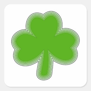 Saint Patrick's Shamrock Drawing Square Sticker