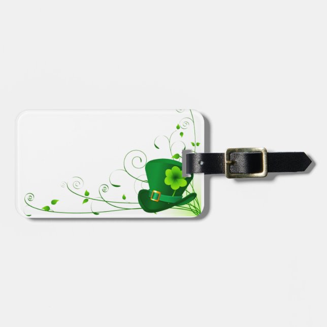 Saint Patricks Shamrock Luggage Tag (Front Horizontal)