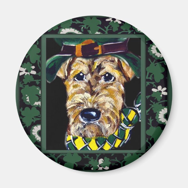 Saint Patty Airedale Magnet (Front)