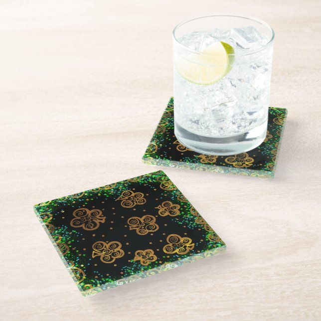 Saint Patty Art Glass Coaster (Angled)