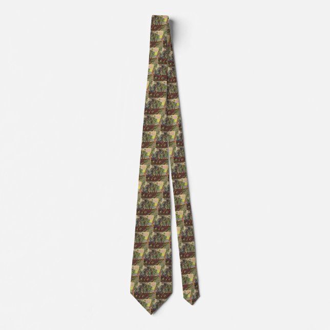 Saint Paul Hospital and Garden by Vincent van Gogh Tie (Front)