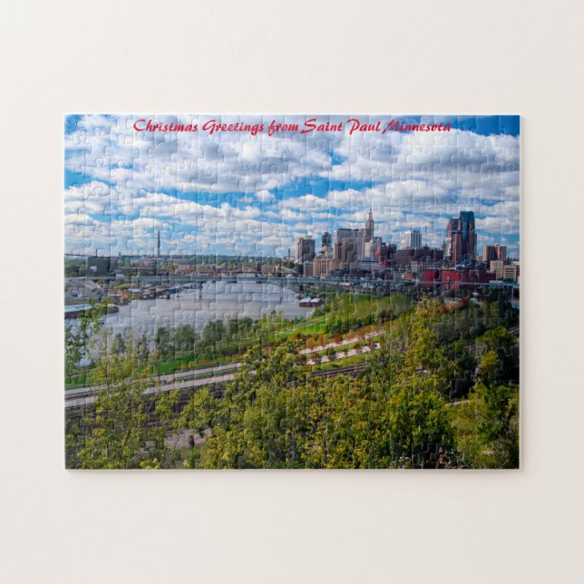 Saint Paul Minnesota. Christmas Greetings Jigsaw Puzzle (Horizontal)