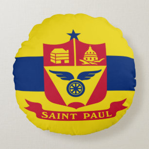 Saint Paul (Minnesota) City flag Round Cushion