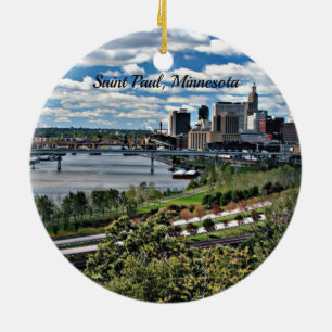Saint Paul, Minnesota cityscape Ceramic Tree Decoration