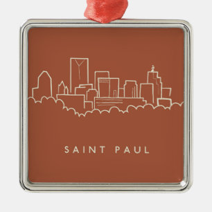 Saint Paul, Minnesota Skyline Metal Tree Decoration