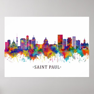 Saint Paul Minnesota Skyline Poster