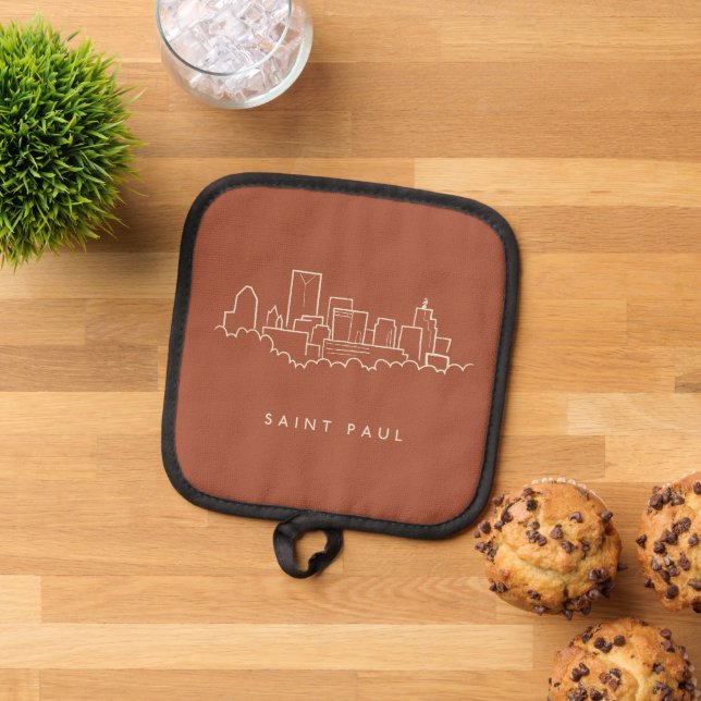 Saint Paul, Minnesota Skyline Pot Holder (Top Down)