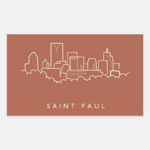 Saint Paul, Minnesota Skyline Rectangular Sticker