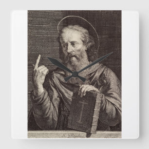 Saint Paul the Apostle Patron Saint of Writers Square Wall Clock
