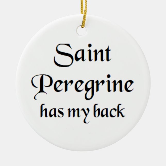 saint peregrine ceramic tree decoration (Front)