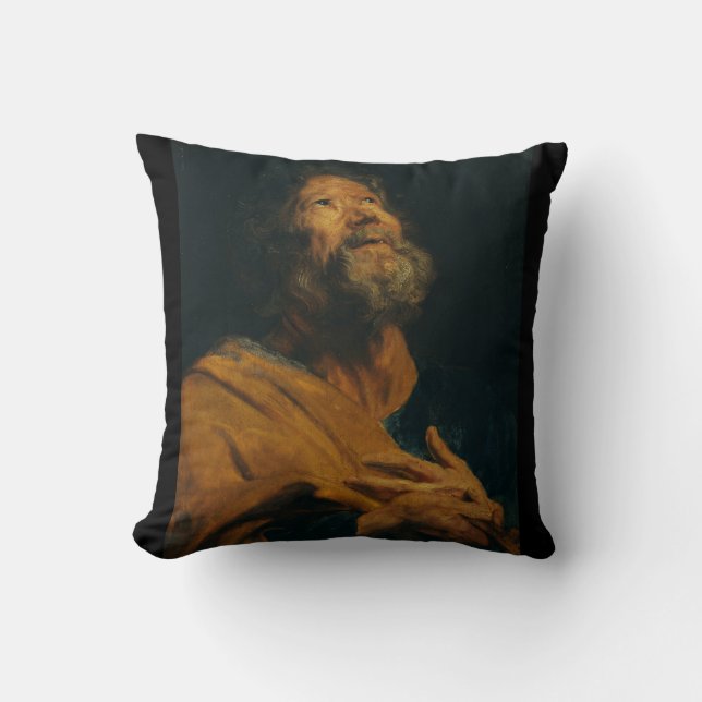 Saint Peter by Antoon van Dyck Baroque Majesty Cushion (Front)