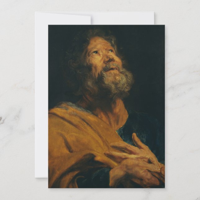 Saint Peter by Antoon van Dyck Baroque Majesty Holiday Card (Front)