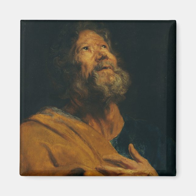 Saint Peter by Antoon van Dyck Baroque Majesty Magnet (Front)