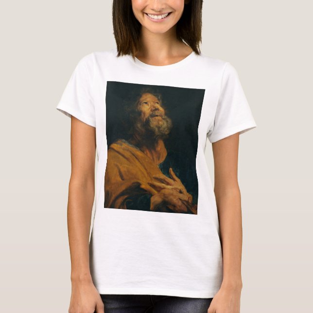 Saint Peter by Antoon van Dyck Baroque Majesty T-Shirt (Front)