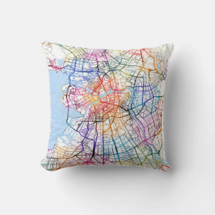 Saint Petersburg Russia City Map Cushion
