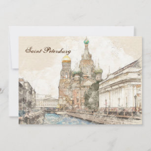 Saint Petersburg Russia Holiday Card   Winter City