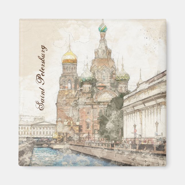 Saint Petersburg Russia Magnet | Historic European (Front)